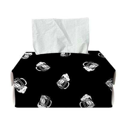 Black And White Beer Pattern Print Rectangle Tissue Box Cover