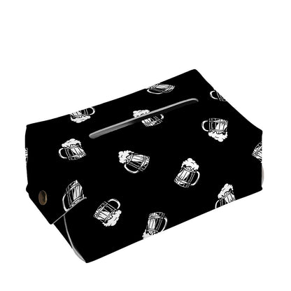 Black And White Beer Pattern Print Rectangle Tissue Box Cover