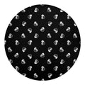Black And White Beer Pattern Print Round Blanket