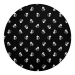 Black And White Beer Pattern Print Round Blanket