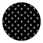 Black And White Beer Pattern Print Round Floor Mat