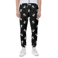 Black And White Beer Pattern Print Joggers