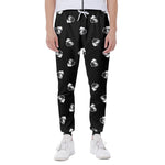 Black And White Beer Pattern Print Scuba Joggers