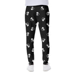 Black And White Beer Pattern Print Scuba Joggers