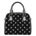 Black And White Beer Pattern Print Shoulder Handbag