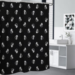 Black And White Beer Pattern Print Shower Curtain