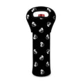 Black And White Beer Pattern Print Single Neoprene Wine Tote