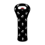 Black And White Beer Pattern Print Single Neoprene Wine Tote