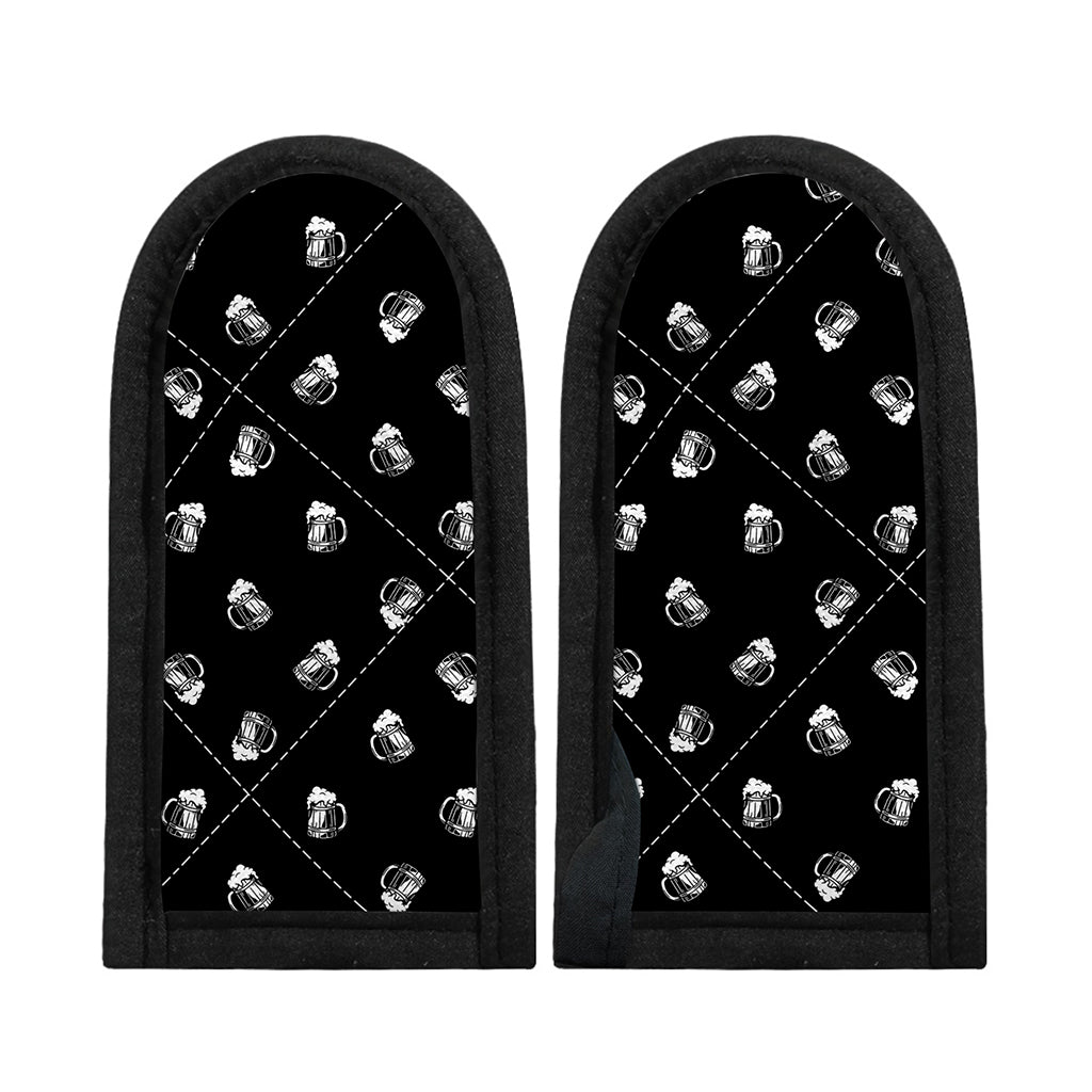 Black And White Beer Pattern Print Skillet Handle Cover
