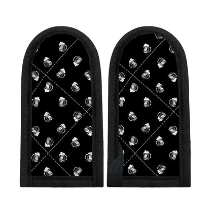Black And White Beer Pattern Print Skillet Handle Cover