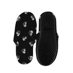Black And White Beer Pattern Print Slippers