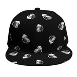Black And White Beer Pattern Print Snapback Cap