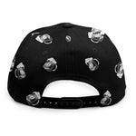 Black And White Beer Pattern Print Snapback Cap