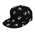 Black And White Beer Pattern Print Snapback Cap