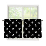 Black And White Beer Pattern Print Tier Curtains