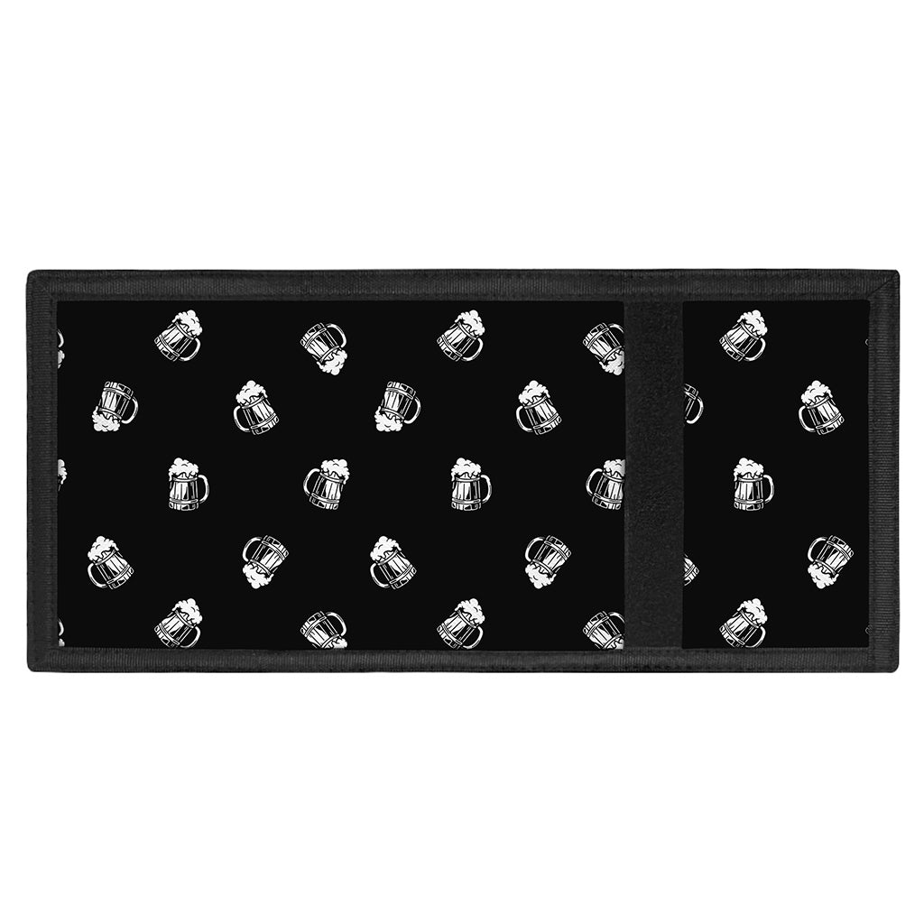 Black And White Beer Pattern Print Trifold Wallet