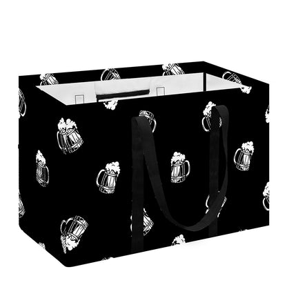Black And White Beer Pattern Print Utility Tote Bag