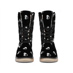 Black And White Beer Pattern Print Winter Boots