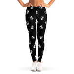Black And White Beer Pattern Print Women's Leggings