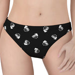 Black And White Beer Pattern Print Women's Thong