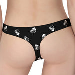 Black And White Beer Pattern Print Women's Thong