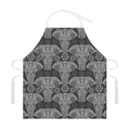 Black And White Boho Elephant Print Adjustable Apron