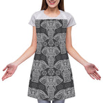 Black And White Boho Elephant Print Adjustable Apron