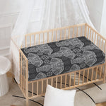 Black And White Boho Elephant Print Baby Crib Sheet
