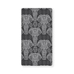 Black And White Boho Elephant Print Baby Crib Sheet