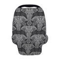 Black And White Boho Elephant Print Baby Seat Cover