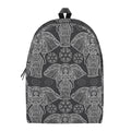 Black And White Boho Elephant Print School Backpack