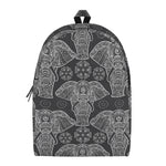 Black And White Boho Elephant Print Backpack