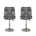 Black And White Boho Elephant Print Bar Stool Covers