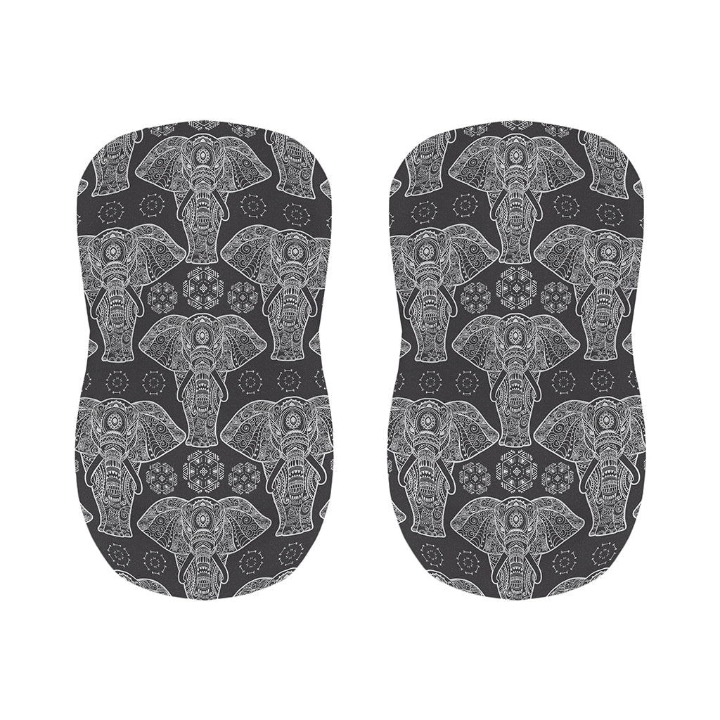 Black And White Boho Elephant Print Bar Stool Covers