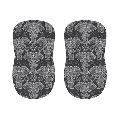 Black And White Boho Elephant Print Bar Stool Covers