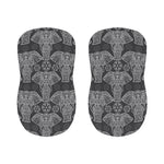 Black And White Boho Elephant Print Bar Stool Covers