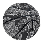 Black And White Boho Elephant Print Basketball