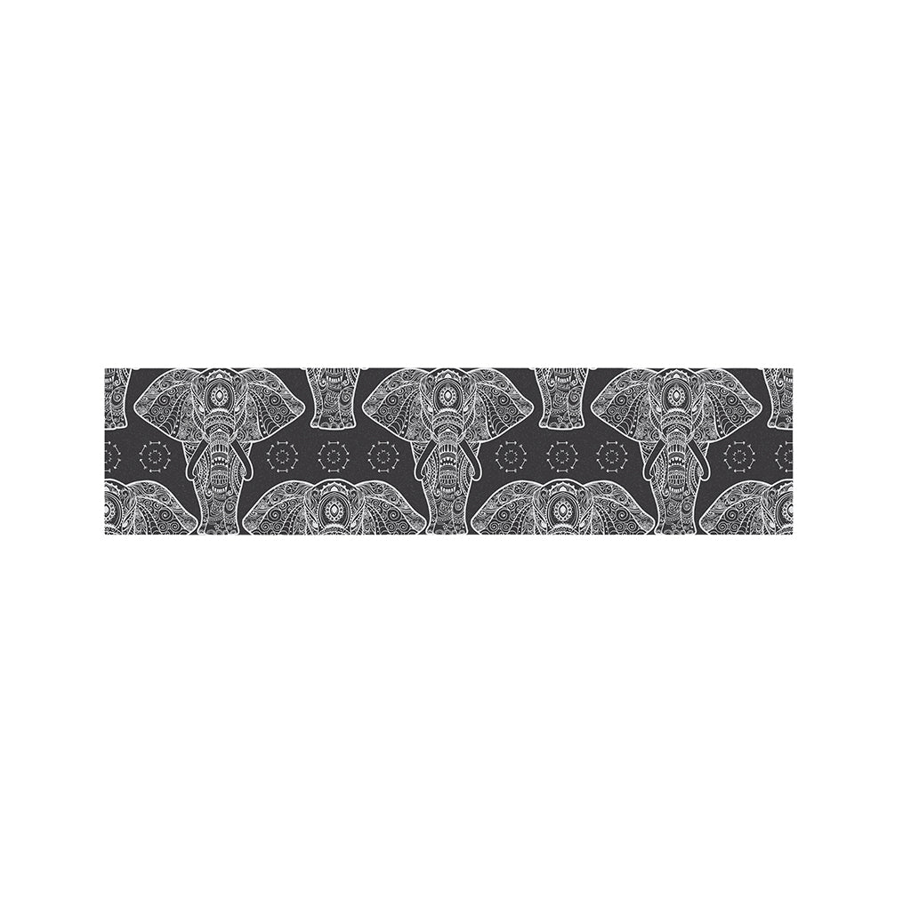 Black And White Boho Elephant Print Bed Runner