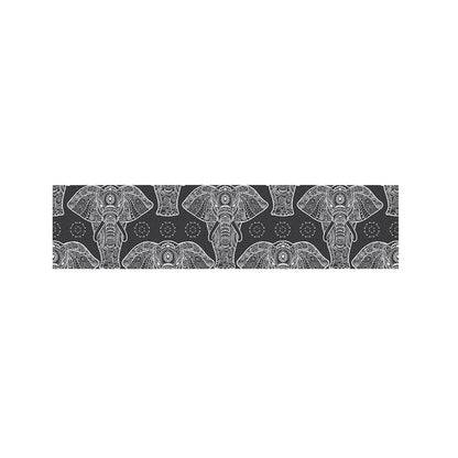 Black And White Boho Elephant Print Bed Runner