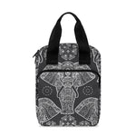 Black And White Boho Elephant Print Bible Tote Bag