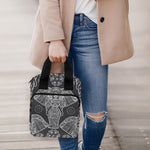 Black And White Boho Elephant Print Bible Tote Bag