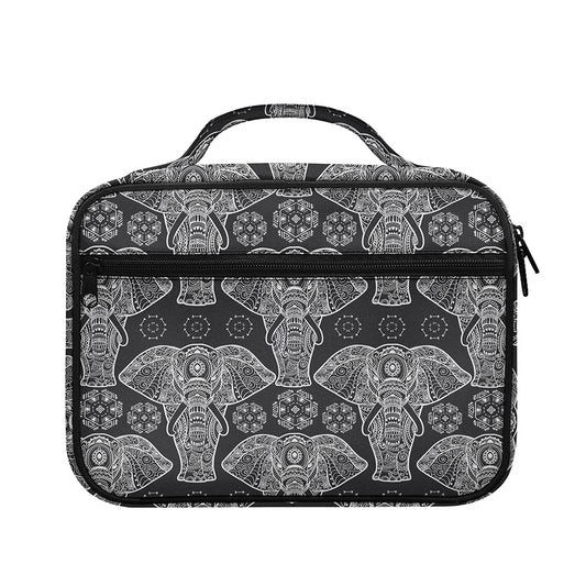 Black And White Boho Elephant Print Briefcase Bible Bag
