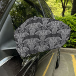 Black And White Boho Elephant Print Car Side Mirror Covers