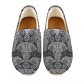 Black And White Boho Elephant Print Casual Shoes