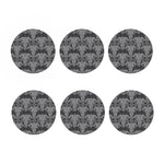 Black And White Boho Elephant Print Coaster Set