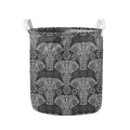 Black And White Boho Elephant Print Collapsible Laundry Basket
