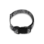 Black And White Boho Elephant Print Dog Collar
