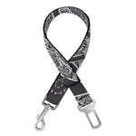 Black And White Boho Elephant Print Dog Seat Belt