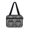 Black And White Boho Elephant Print Double Strap Bible Bag