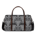 Black And White Boho Elephant Print Duffel Bag